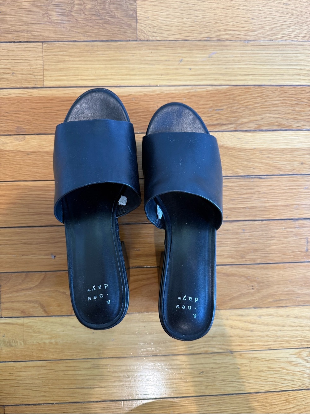 a new day Black Slide Platform Sandals